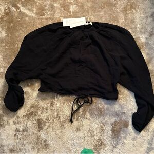 Bohemian Gauze Black Hippie Top